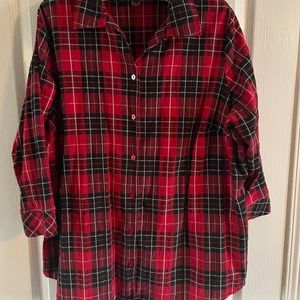 5 for $12. Alia red plaid 3/4 sleeve shirt